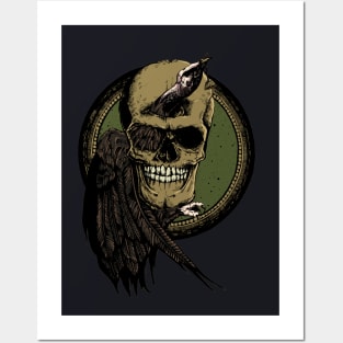 skull eagle Posters and Art